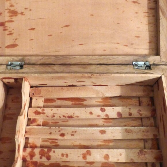 CNSstcs Antique Wood CIGAR BOX Inlayed Wood Cigar Holder Flip Top STAR Handmade - Picture 9 of 9